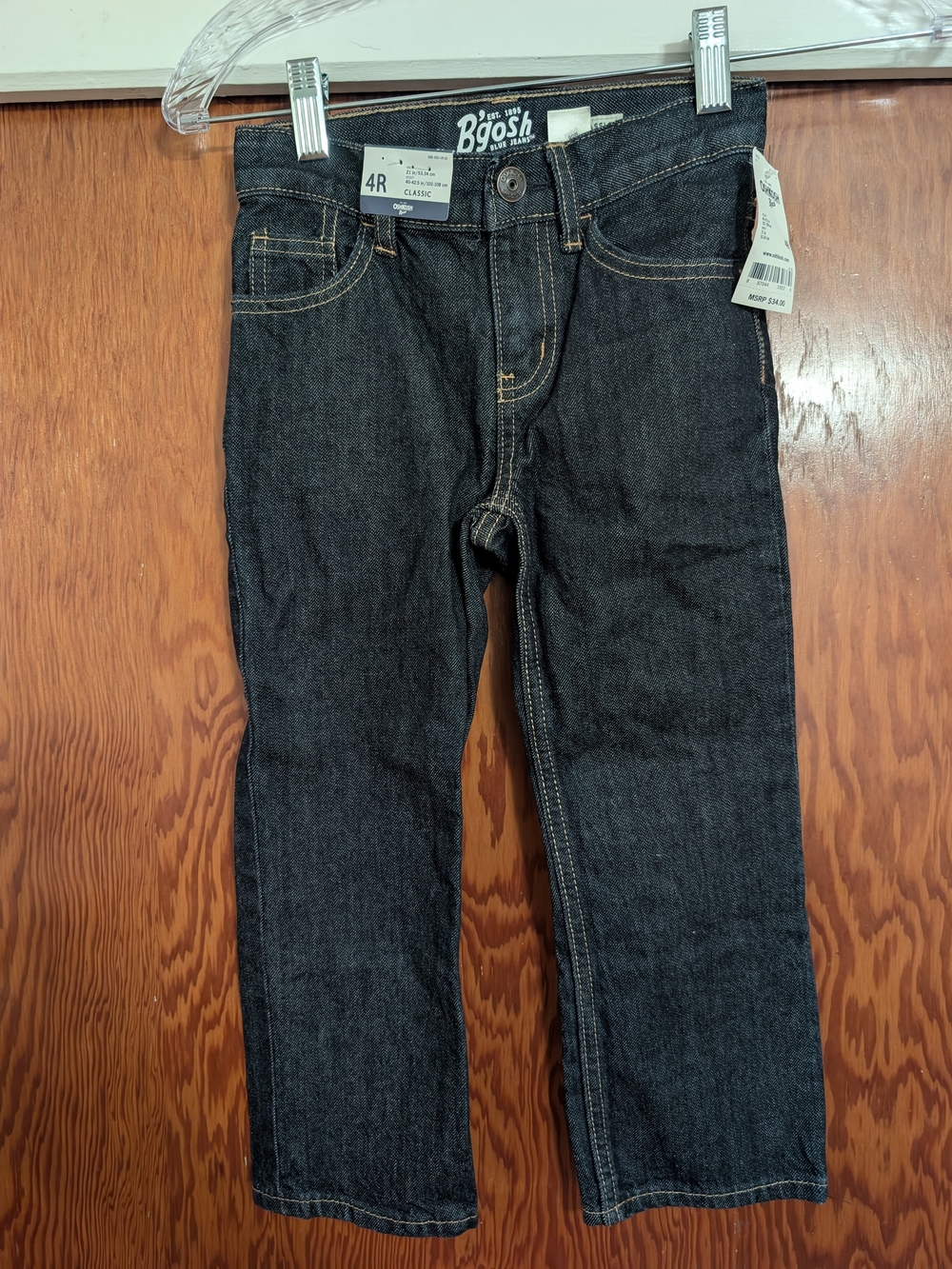 OshKosh B'gosh Black Jeans Girls Size 4R Straight Leg NWT